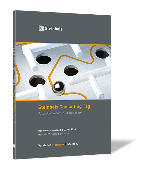 Buchcover von 'Steinbeis Consulting Tag 2014' von der Steinbeis-Stiftung (Hrsg.), mit einem Motiv aus Steckverbindungen und einer Kugel.