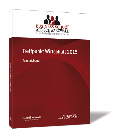 Buchcover 'Treffpunkt Wirtschaft 2015' von Business School Alb-Schwarzwald, mit rotem Design und dem Titel in weißer Schrift.