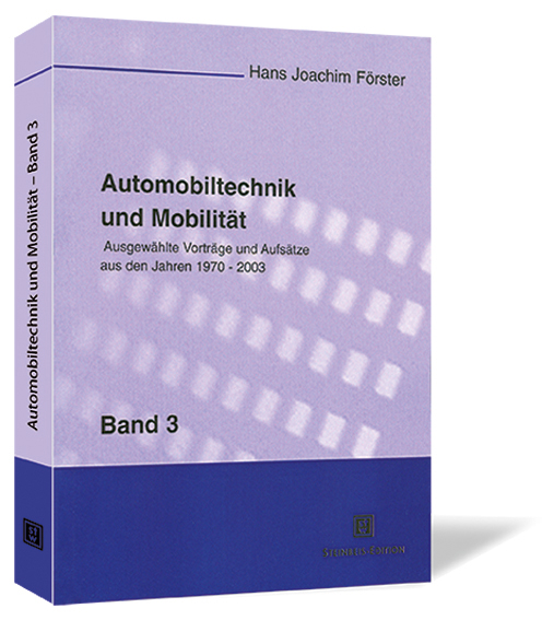 Buchcover von 'Automobiltechnik und Mobilität – Bd. 3' von Hans-Joachim Förster, in lila-blauem Design mit unscharfem Lichter-Motiv.