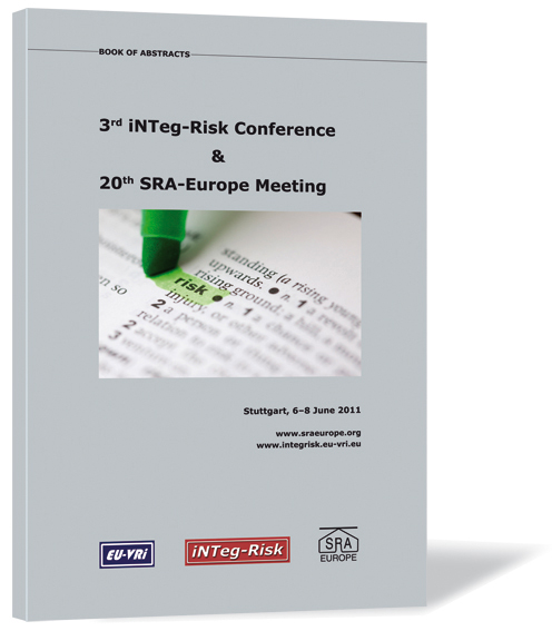 Book cover of 'iNTeg-Risk Conference 2011' by Aleksandar Jovanovic, Ortwin Renn, Olivier Salvi, Margôt Kuttschreuter, featuring a highlighter marking text.