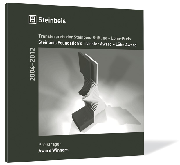 Buchcover von 'Löhn-Preis - Preisträger 2004-2012' von der Steinbeis-Stiftung (Hrsg.), mit einer abstrakten Spirale, die in Vierecke übergeht.