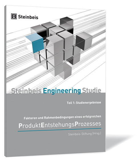 Buchcover von 'Faktoren und Rahmenbedingungen eines erfolgreichen Produktentstehungsprozesses' von Steinbeis-Stiftung, mit einem großen Würfel, der aus 9 kleineren Würfeln zusammengesetzt ist.