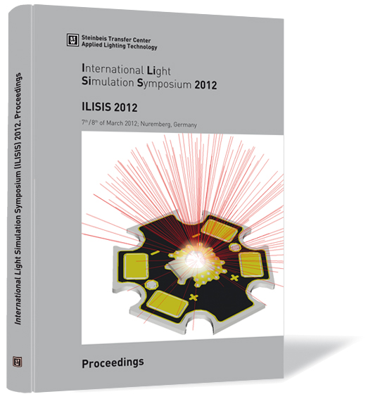 Book cover of 'ILISIS 2012' by Steinbeis Transfer Center Applied Lighting Technology (Ed.), featuring a stylized representation of light simulations.