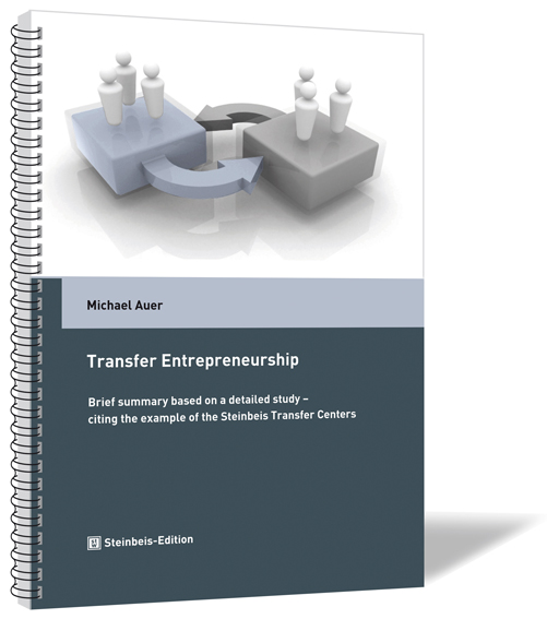 Book cover of 'Transfer Entrepreneurship' by Michael Auer, with a representation of transfer.