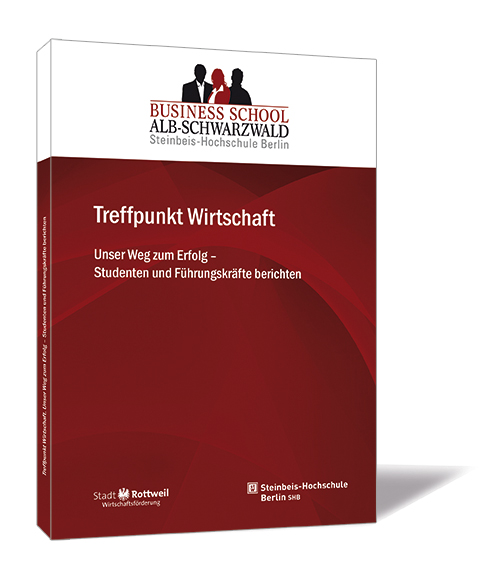 Buchcover von 'Treffpunkt Wirtschaft 2013' von Business School Alb-Schwarzwald (Hrsg.), mit rotem Hintergrund und dem Logo der Business School Alb-Schwarzwald oben.