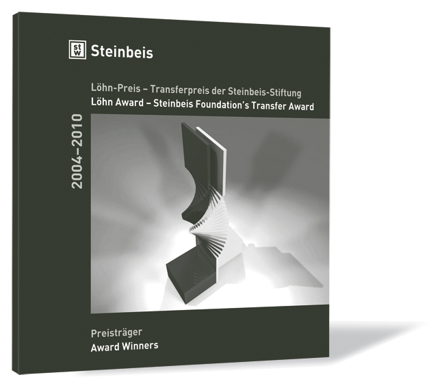 Buchcover von 'Löhn-Preis - Preisträger 2004-2010' von Steinbeis-Stiftung, mit einer abstrakten Spirale, die in Vierecke übergeht.