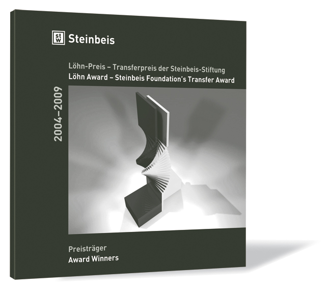 Buchcover von 'Löhn-Preis - Preisträger 2004-2009' von Steinbeis-Stiftung, mit einer abstrakten Spirale, die in Vierecke übergeht.