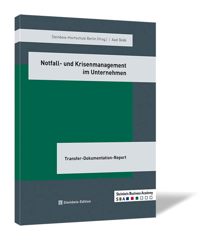 Buchcover von 'Notfall- und Krisenmanagement im Unternehmen' von Axel Bédé, mit grünem Hintergrund und grauen Akzenten.